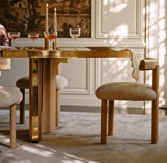 brass dining room table