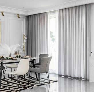 light grey dining room curtains
