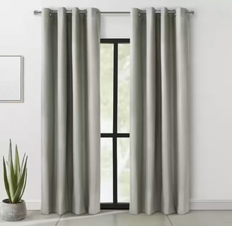 grey and green curtains