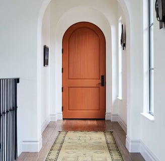 burnt orange arch interior door 
