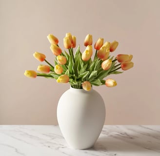 peach and coral faux tullps