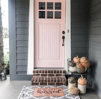 pink front door  