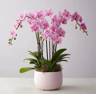 pink faux orchids