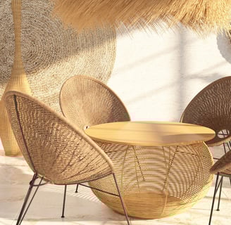 rattan table and chair set of 4