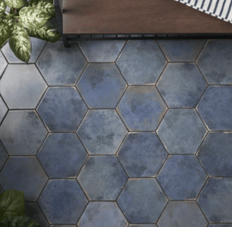 navy blue hexagon peel and stick tile