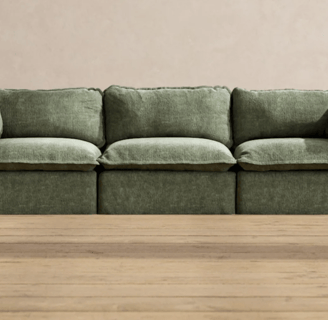 olive green velvet couch
