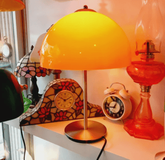 orange and gold lamp