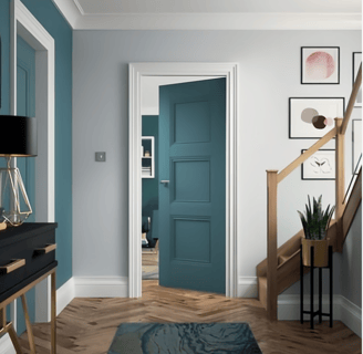 teal interior door 