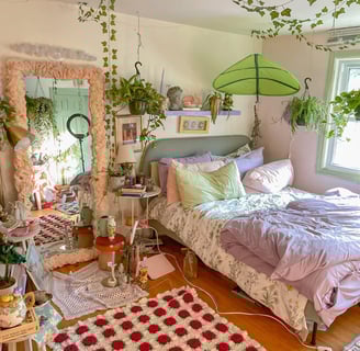 spring cottage core bedroom