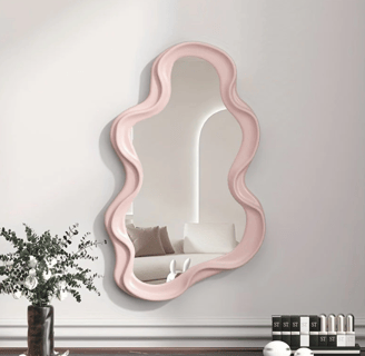 pink asymmetrical mirror