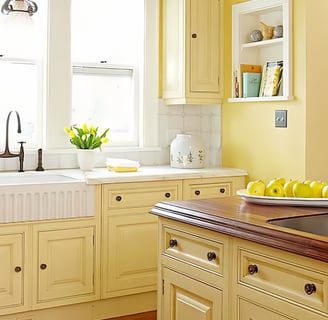 bright spring yellow kitchen flowers