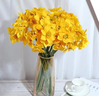 yellow faux daffodils
