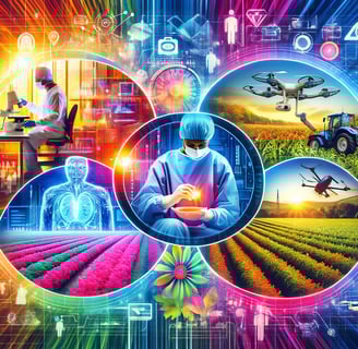 AI integration in healthcare, agriculture, and security sectors for 2024 trends.