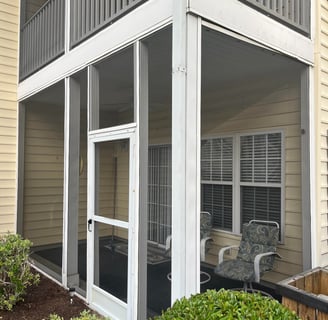 Screen porch rescreen in Charleston with fiberglass screen. 