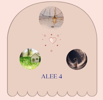 logo pendule , une maison dans l'herbe et une femme dans un quartier de lune