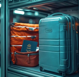 Traveler enjoying a hassle-free journey without carrying luggage.