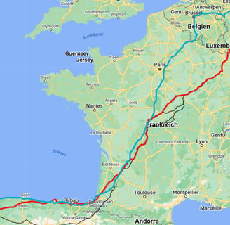 Map of my pilgrimage across Europe