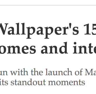 Titre de l'article du magazine Wallpaper