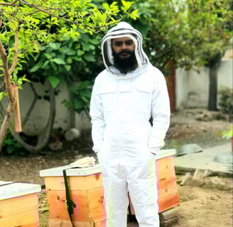 Beekeeper with Hives
