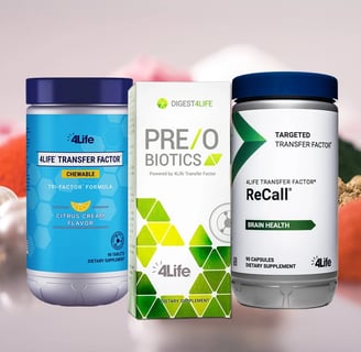 4Life's transfer Factor Tri factor, Pre/O biotics and ReCall