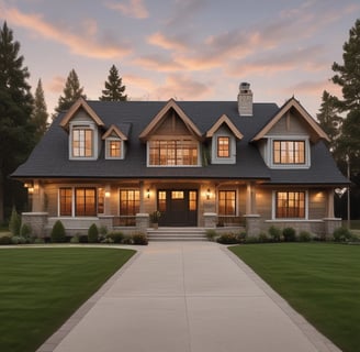 a modern house with a large glass window