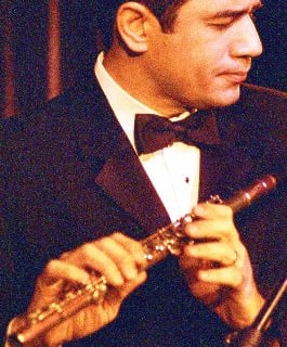 Flutist Bobby Ramirez in New York City performing at the Triad Theater