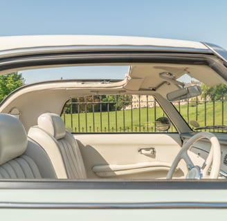 Interior of Nissan Figaro classic car