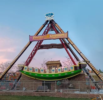 a large 36p Pirate Ship structure with a large triangle shaped structure