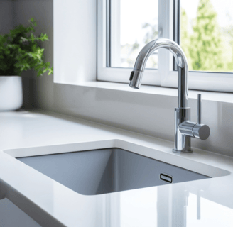 Kitchen sink by plumber near Redruth Cornwall