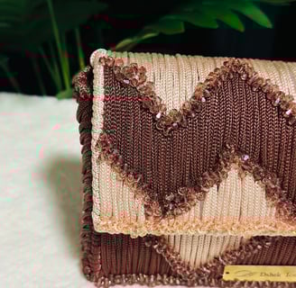 a purse with a heart shaped design on it, handmade handbag