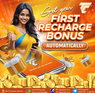 a woman holding a cell phone and gift and coin