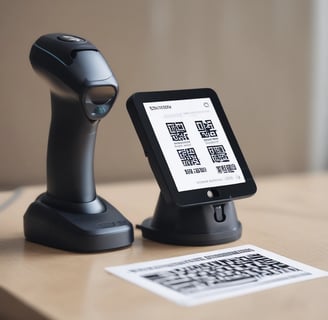 A receipt from Richiamo Coffee is placed on a wooden table. The receipt includes several items such as an ice caffe latte and various deserts. Beside the receipt is a wireless pager with the number 03 displayed and a small red light indicating it's active.