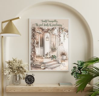 Wall Art Print of a tranquil back porch scene