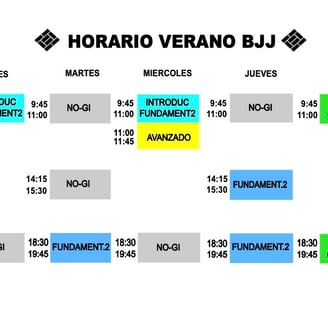 horario de verano jiujitsu