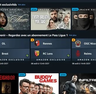 a bunch of movies on a screen with a variety of movies