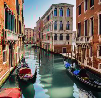 white and blue boat on river between buildings during daytime