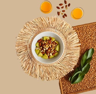 Set de table africain beige en raphia