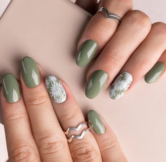 green floral design