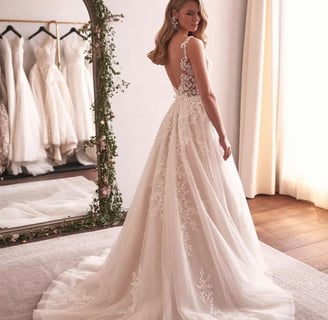Simple Slit Gown wedding dress