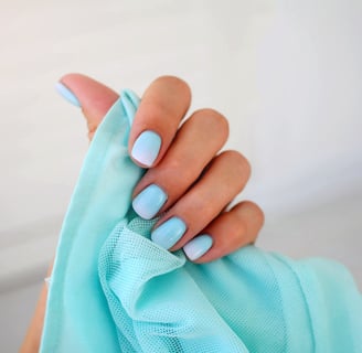 blue pastel nails