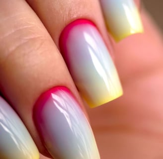 clorful ombre nails