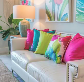 colorful pillows