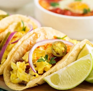 Egg & turkey breakfast tacos