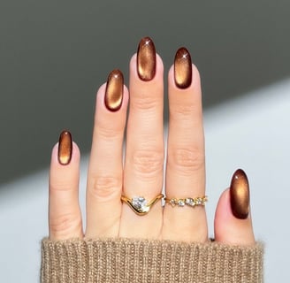 metallic cat-eye nails