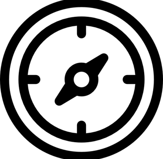 Icone de bussola indicando direcionamento.