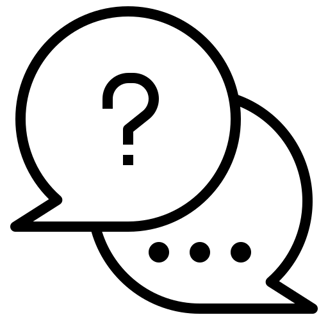 Caixas de diálogo simbolizando questionamento e resposta.