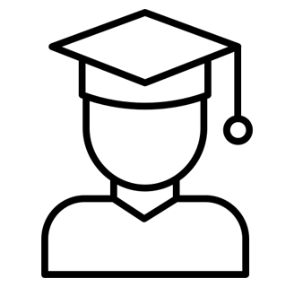 Ícone de formando simbolizando estudante.