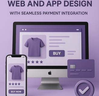 a computer screen with a cell phone and a computer screen with a purple background