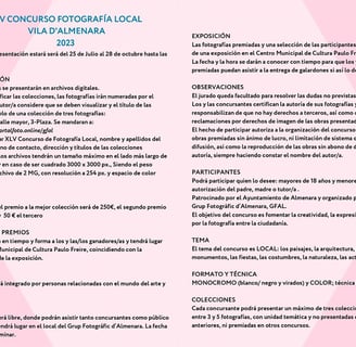 Concurso fotografico Almenara Bases