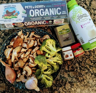 Ingredients for mushroom quiche